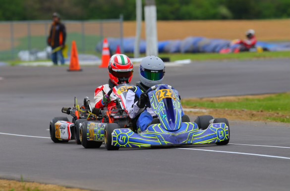 Tycen on track in the #22 kart